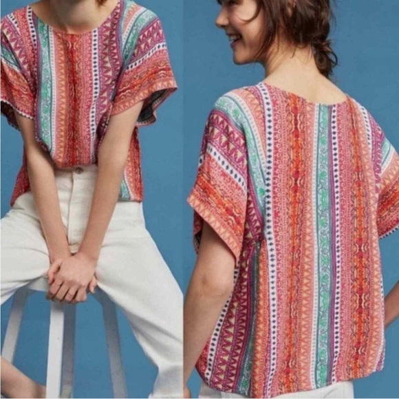 Anthropologie Tops - C10‎ Anthropologie Maeve Milla Aztec Print Multicolored Blouse